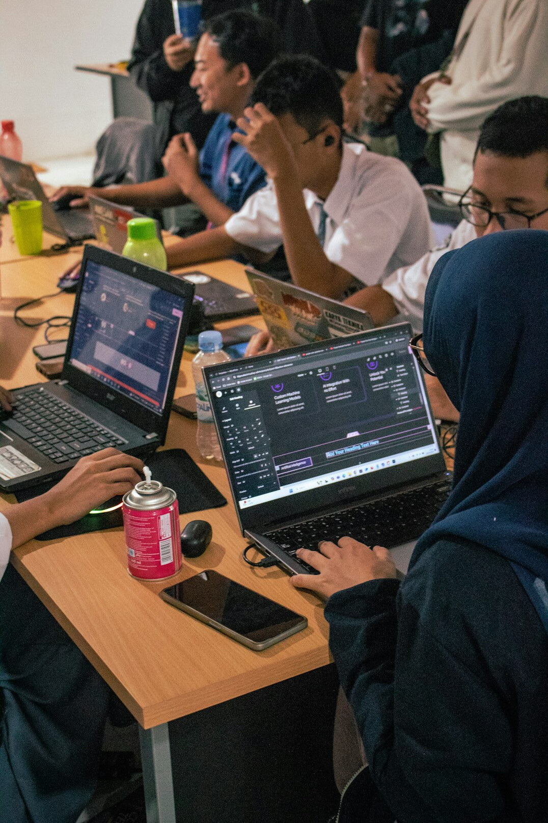 diverse group in programming workshop