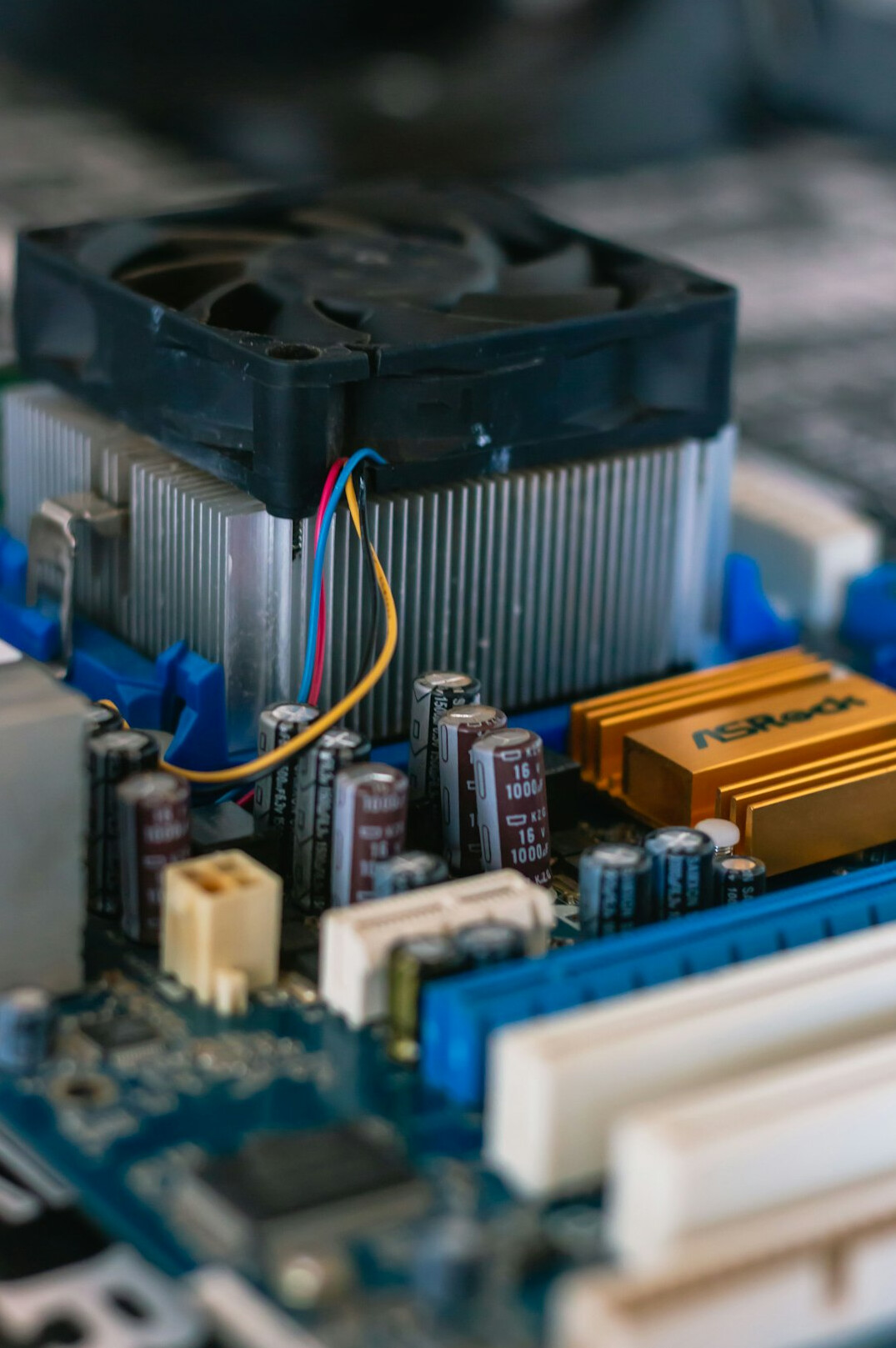 Close-up of a computer circuit board